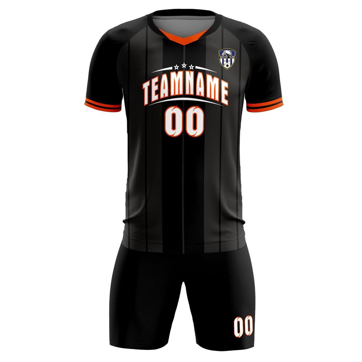 Custom Black Classic Striped Personalized Football Kit Jersey