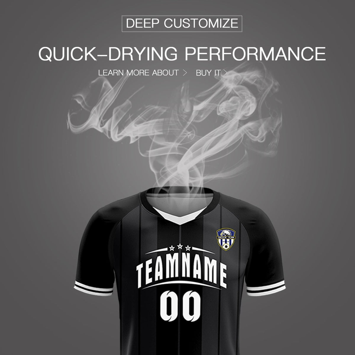 Custom Black Classic Striped Personalized Football Kit Jersey