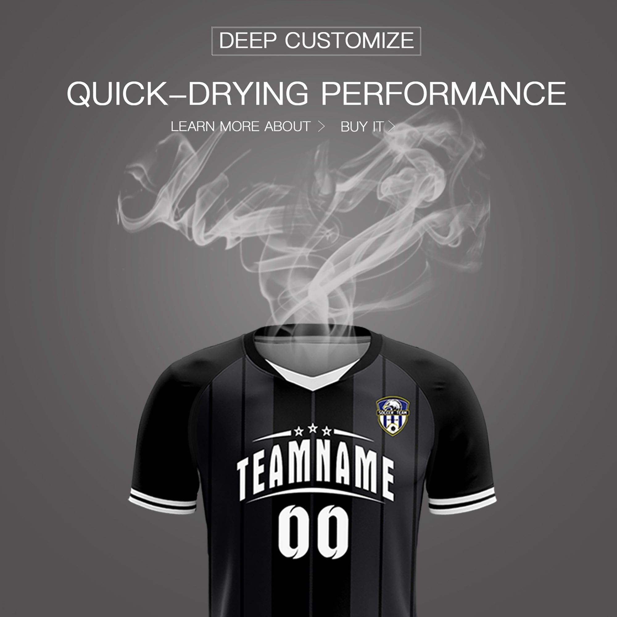 Custom Black Classic Striped Personalized Football Kit Jersey