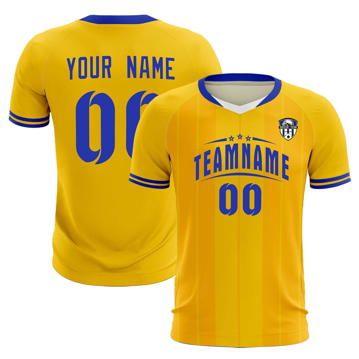 Custom Gold Classic Striped Personalized Football Kit Jersey