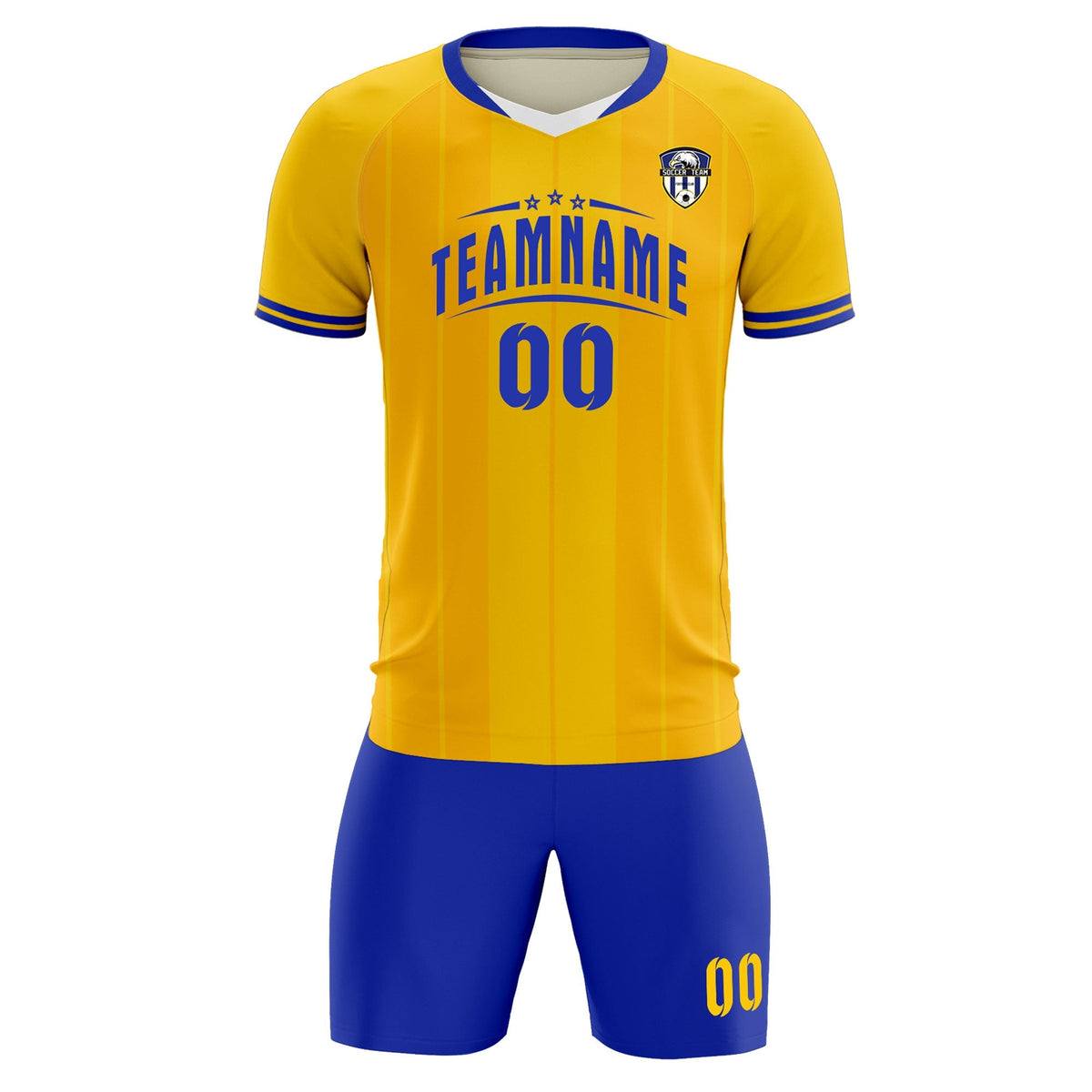 Custom Gold Classic Striped Personalized Football Kit Jersey