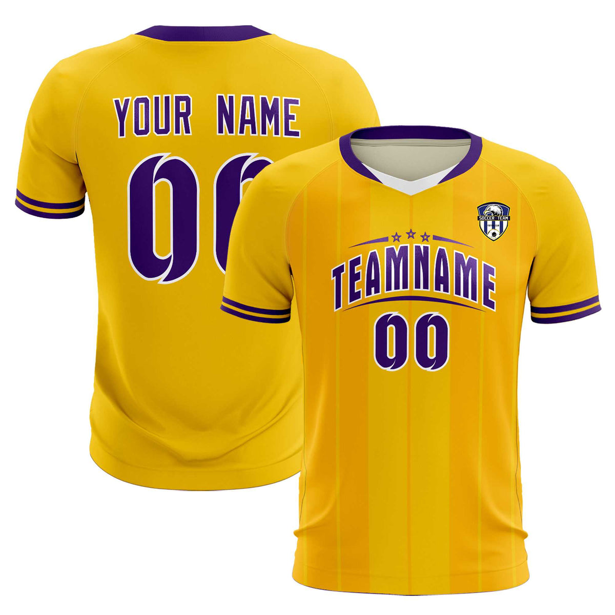 Custom Gold Classic Striped Personalized Football Kit Jersey