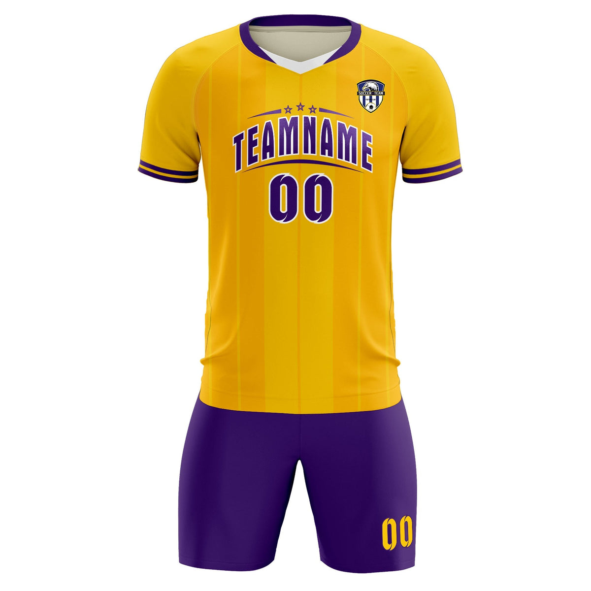 Custom Gold Classic Striped Personalized Football Kit Jersey