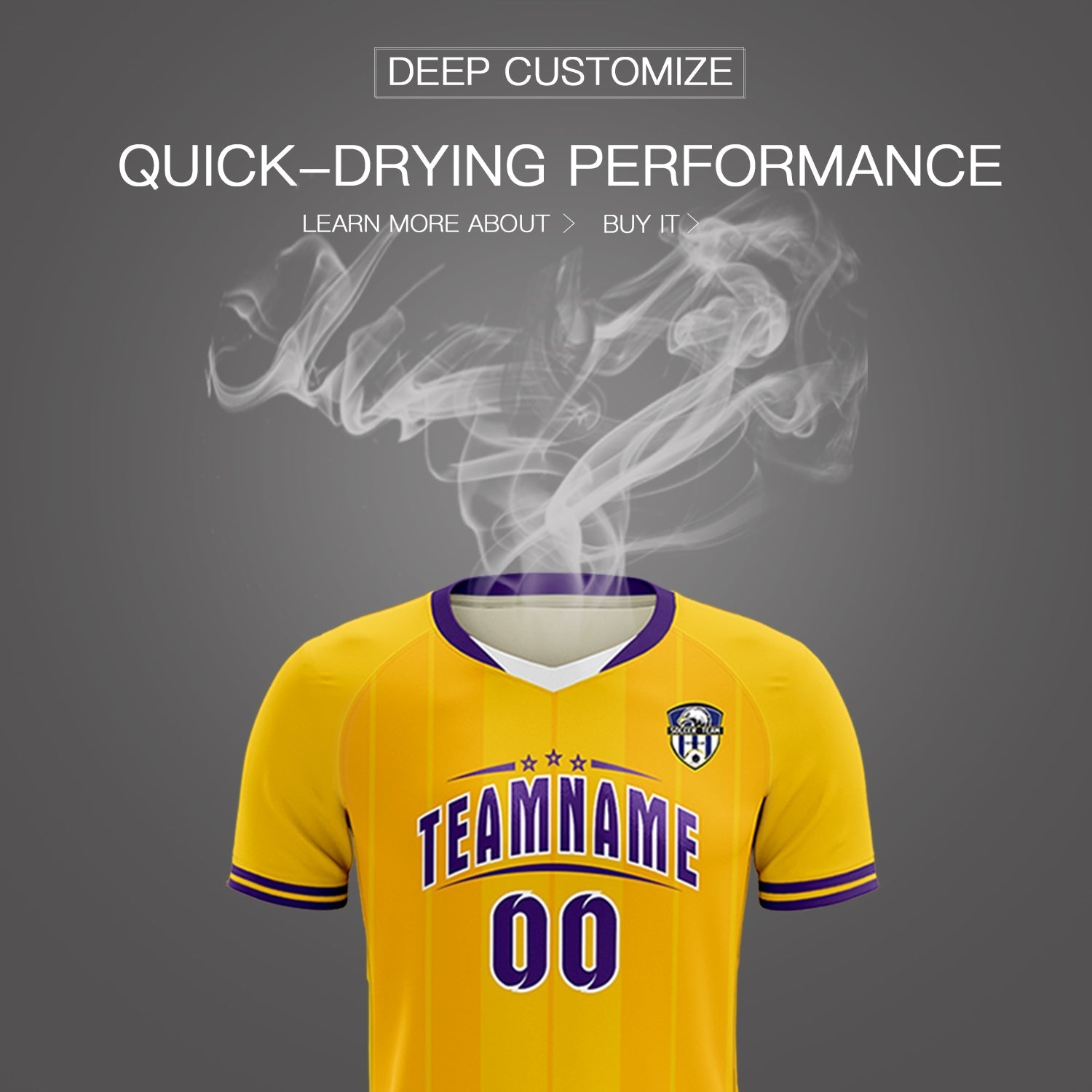 Custom Gold Classic Striped Personalized Football Kit Jersey