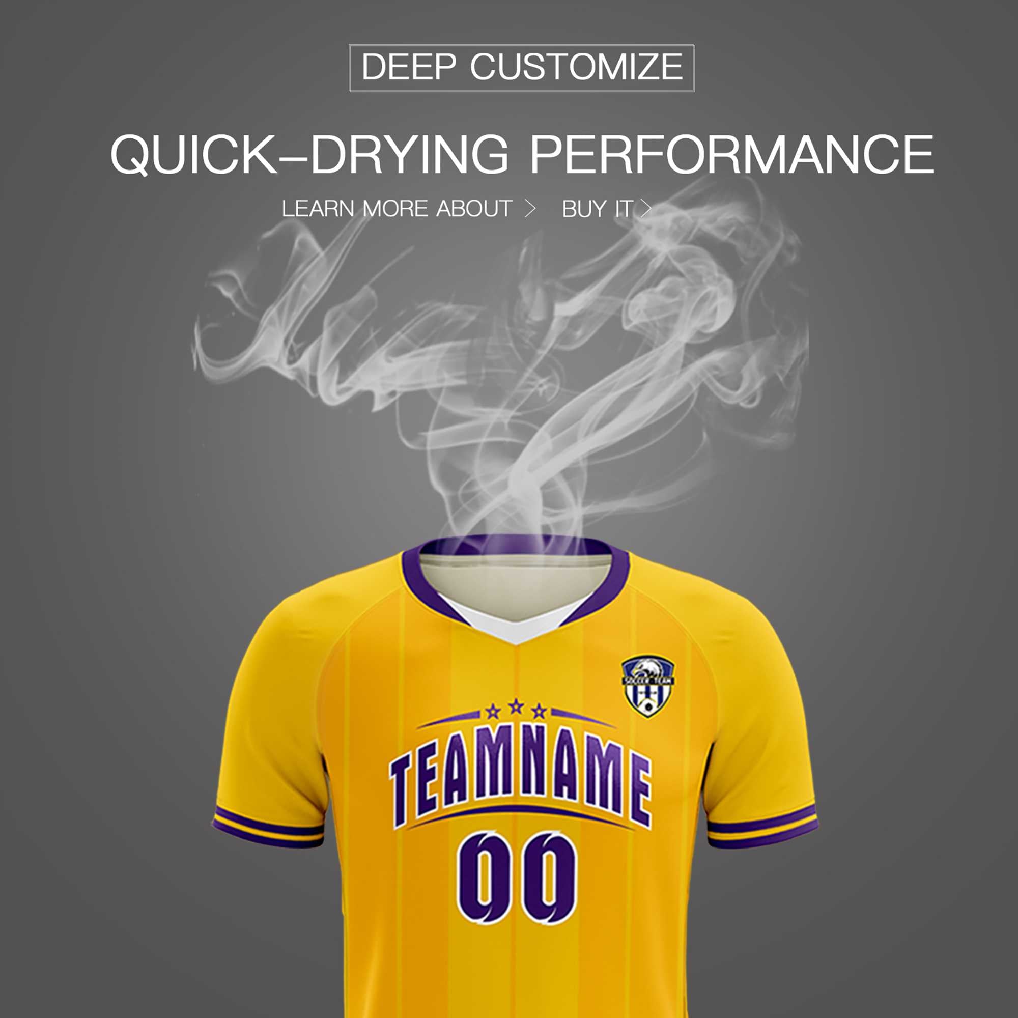 Custom Gold Classic Striped Personalized Football Kit Jersey