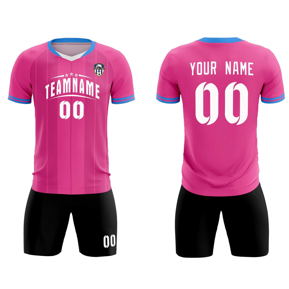 Custom Pink Classic Striped Personalized Football Kit Jersey