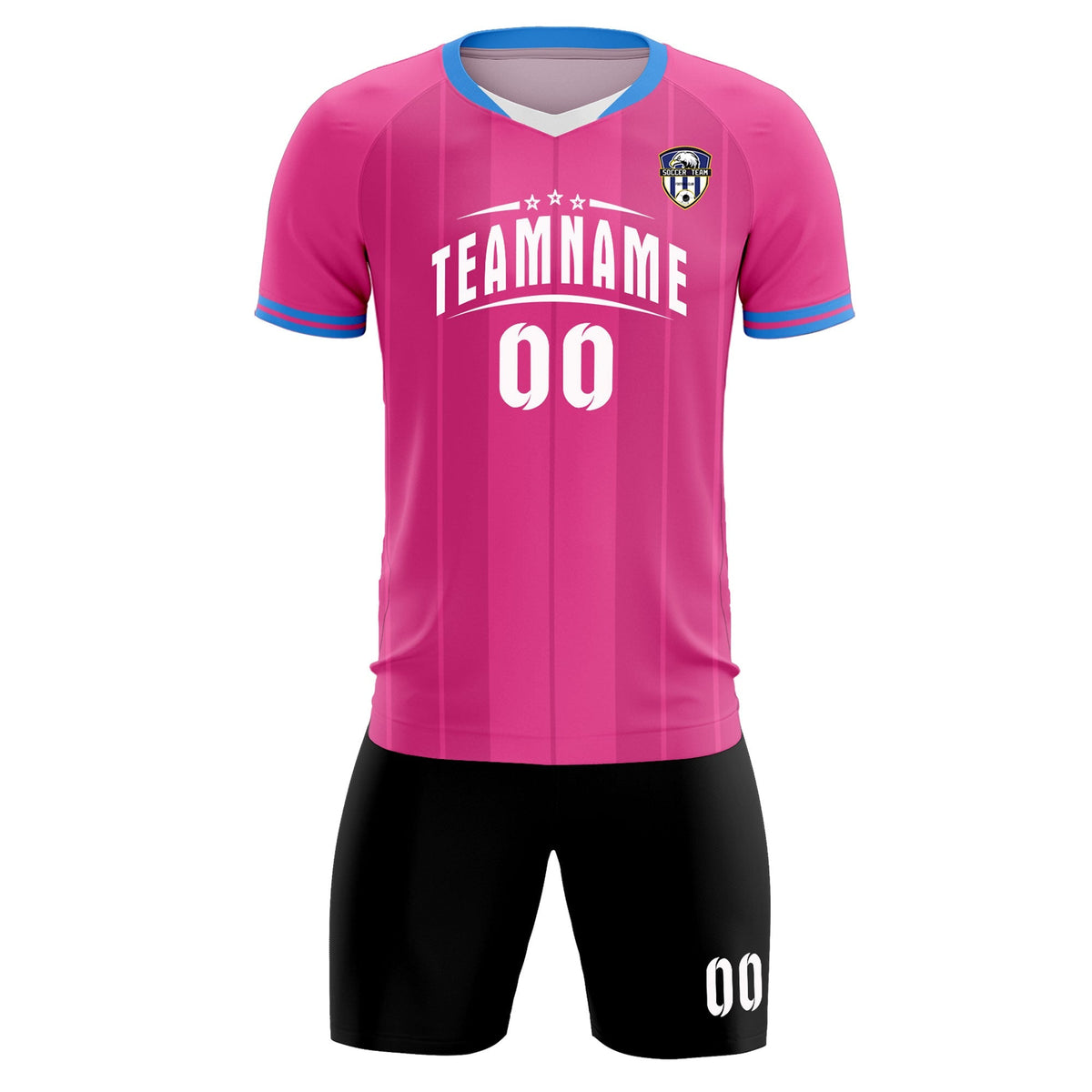 Custom Pink Classic Striped Personalized Football Kit Jersey