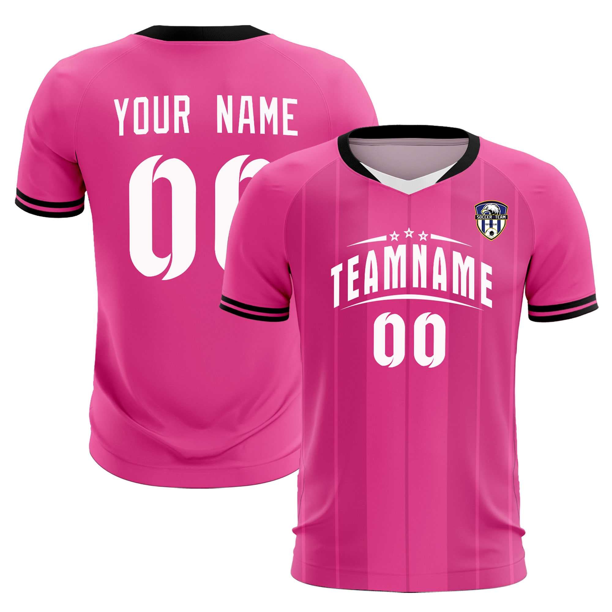 Custom Pink Classic Striped Personalized Football Kit Jersey