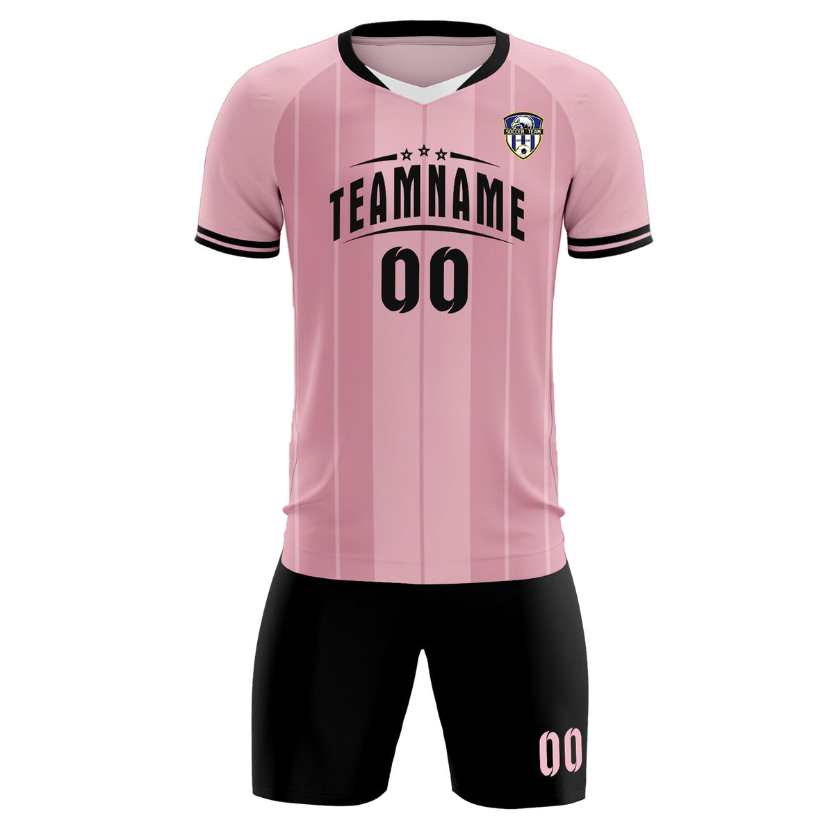 Custom Light Pink Classic Striped Personalized Football Kit Jersey