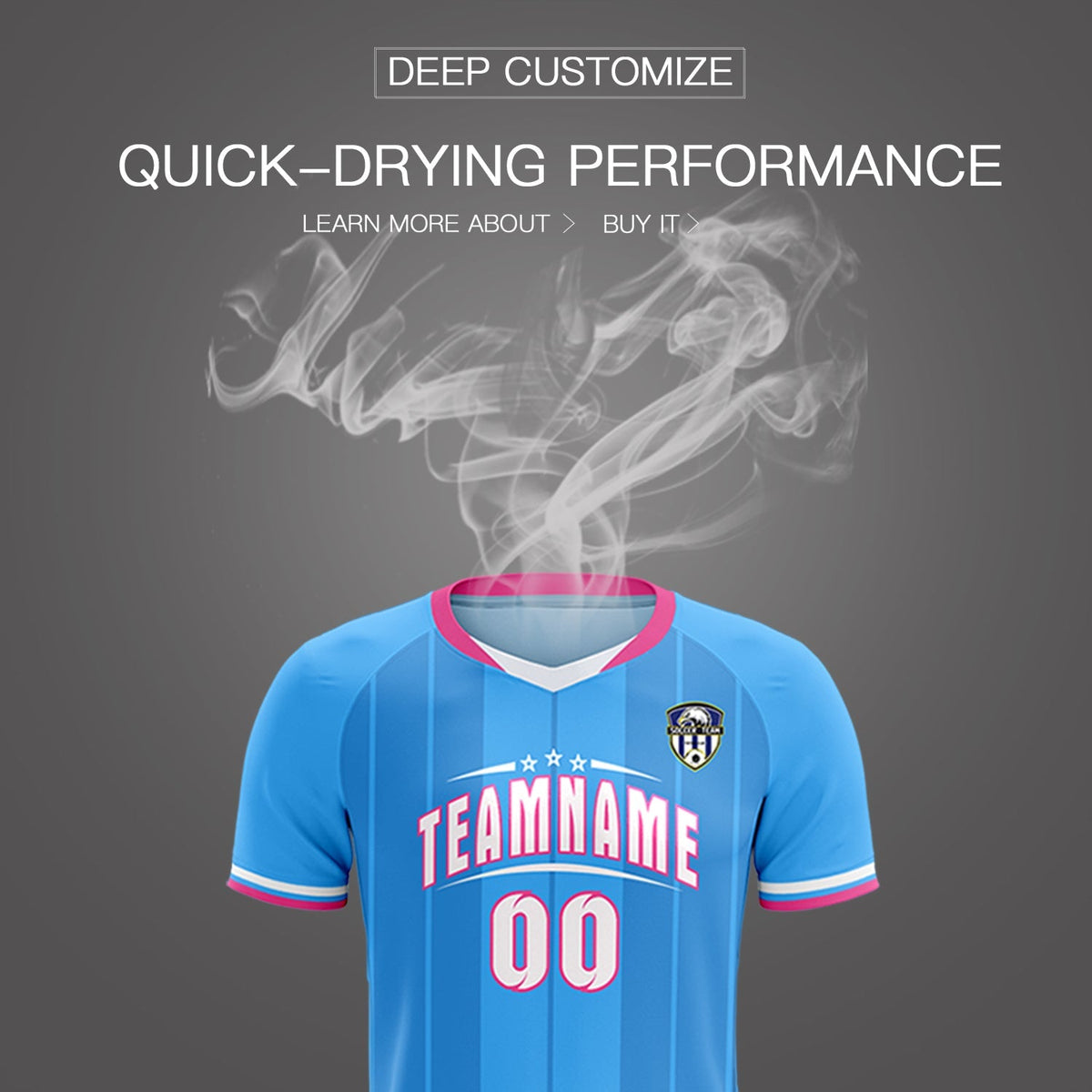 Custom Powder Blue Classic Striped Personalized Football Kit Jersey