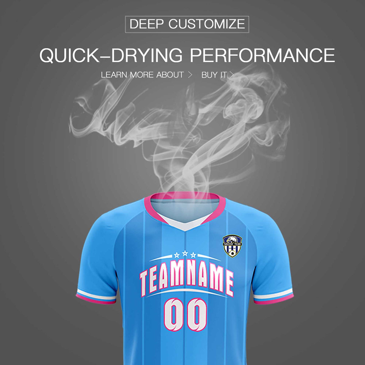 Custom Powder Blue Classic Striped Personalized Football Kit Jersey
