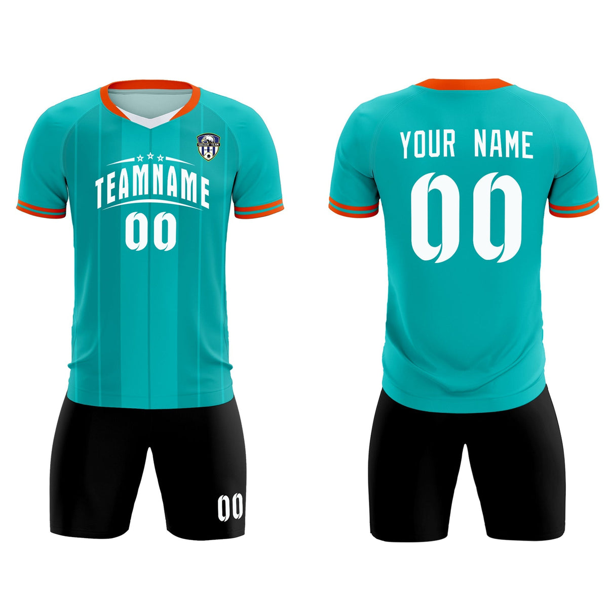Custom Green Classic Striped Personalized Football Kit Jersey