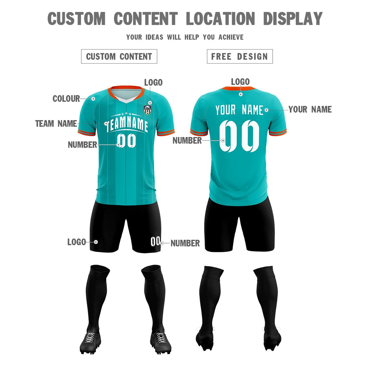 Custom Green Classic Striped Personalized Football Kit Jersey