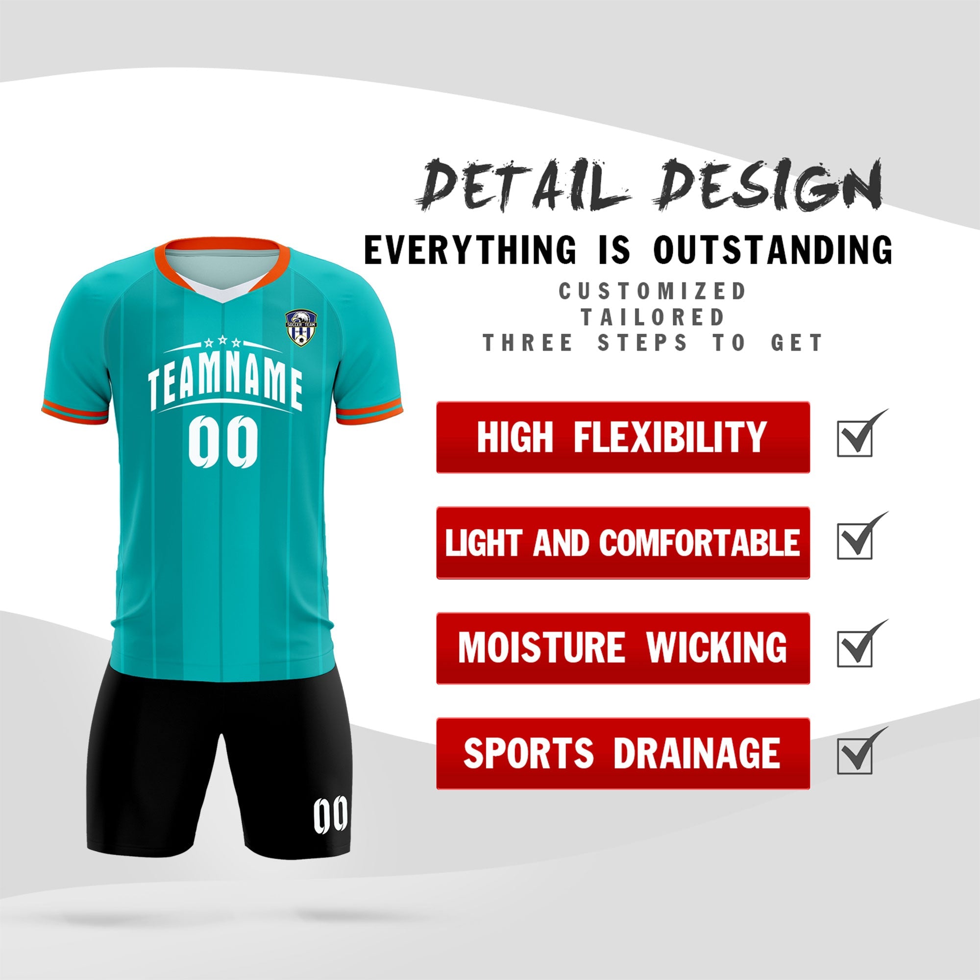 Custom Green Classic Striped Personalized Football Kit Jersey