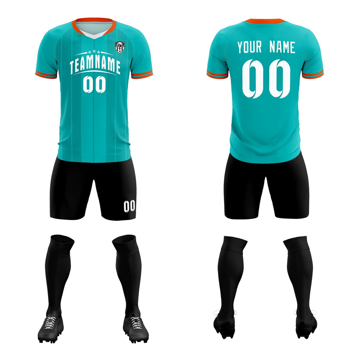 Custom Green Classic Striped Personalized Football Kit Jersey