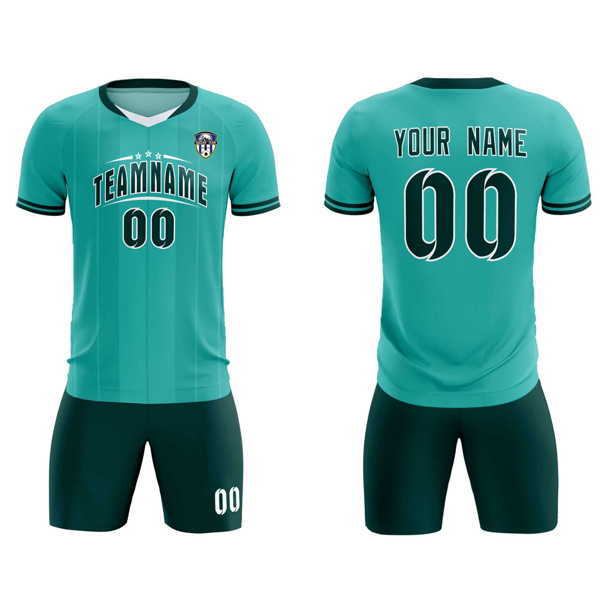 Custom Bright Green Classic Striped Personalized Football Kit Jersey