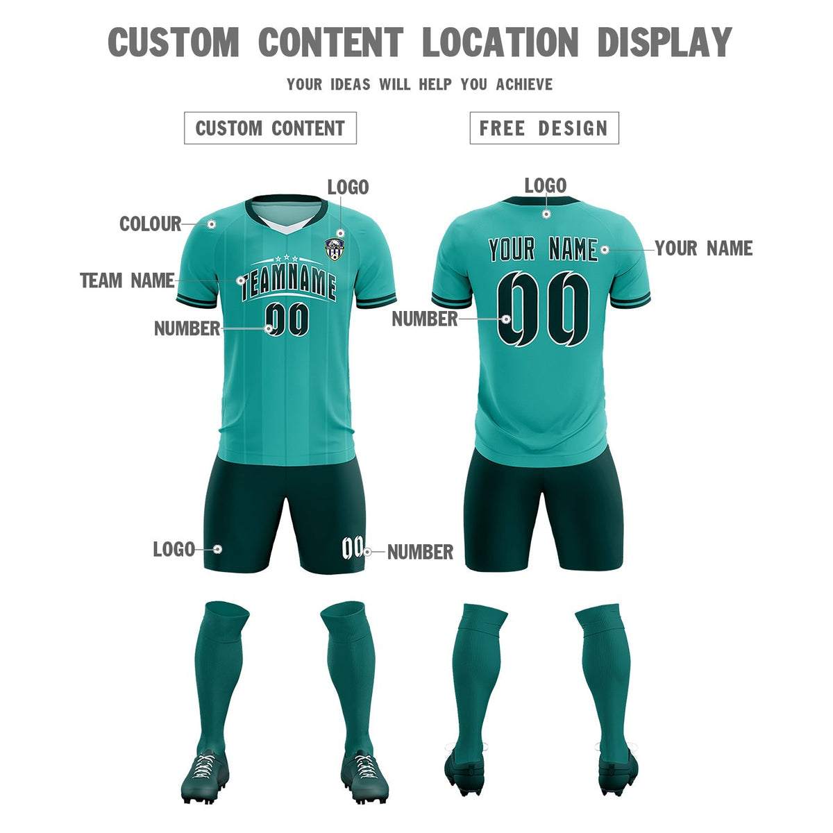 Custom Bright Green Classic Striped Personalized Football Kit Jersey