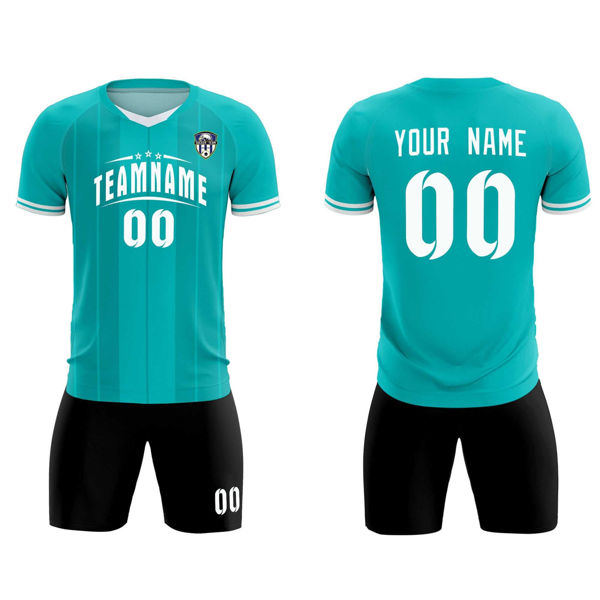 Custom Green Classic Striped Personalized Football Kit Jersey