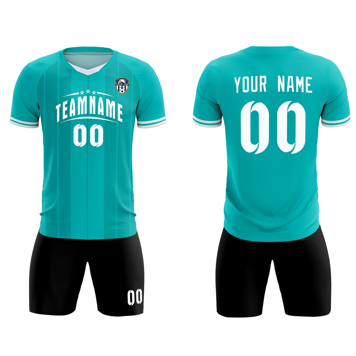 Custom Green Classic Striped Personalized Football Kit Jersey