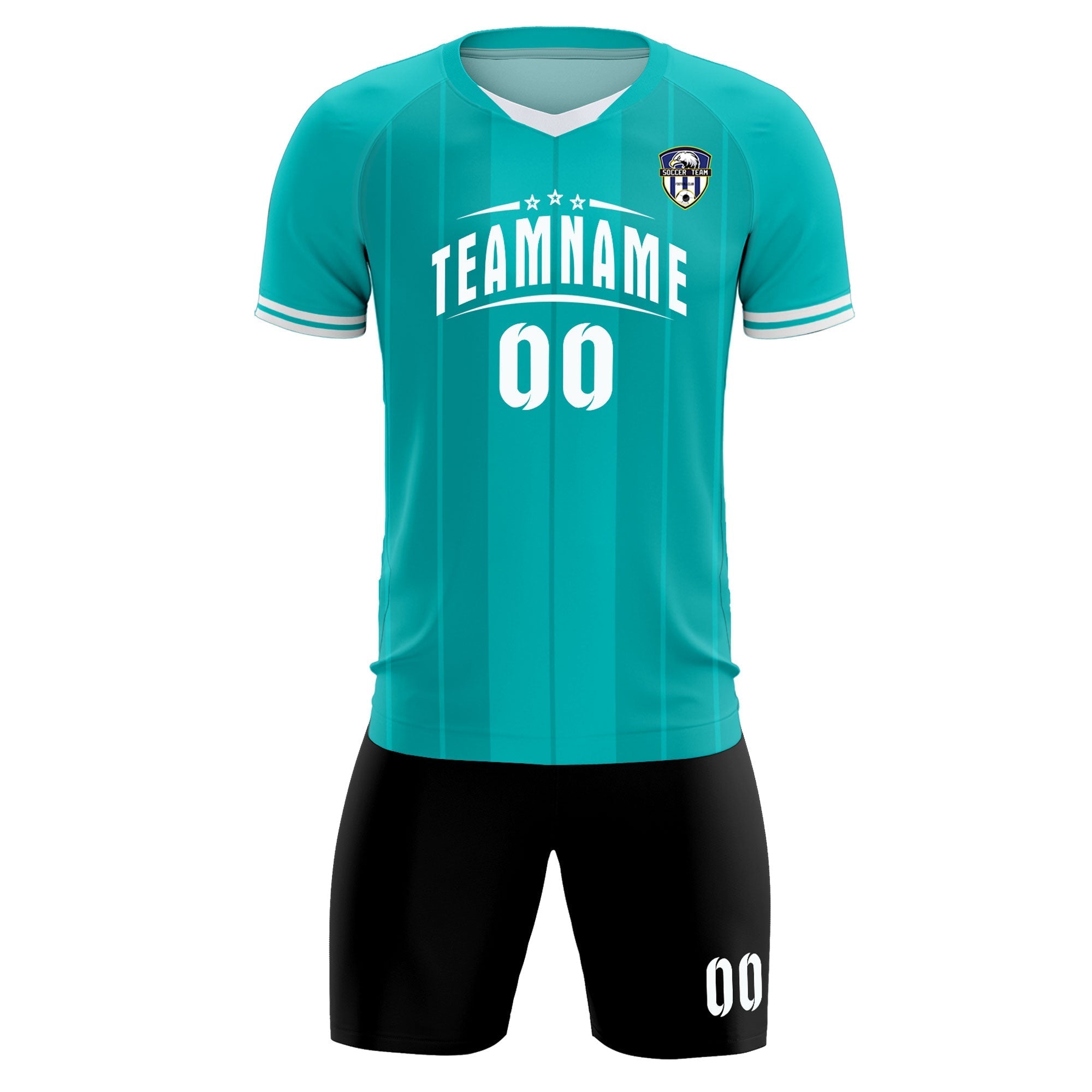 Custom Green Classic Striped Personalized Football Kit Jersey