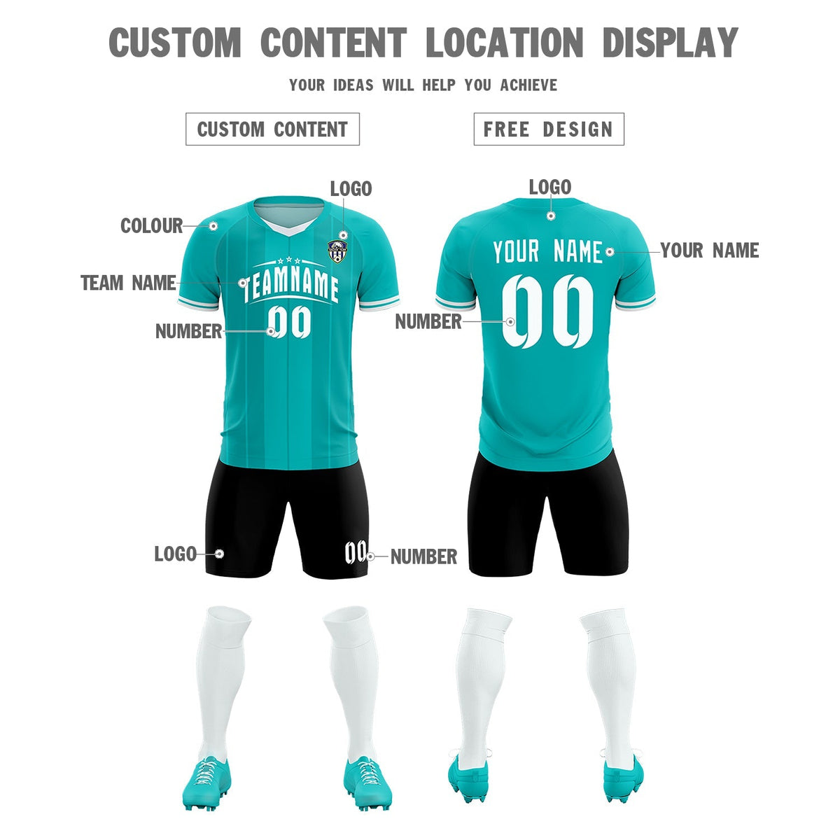 Custom Green Classic Striped Personalized Football Kit Jersey