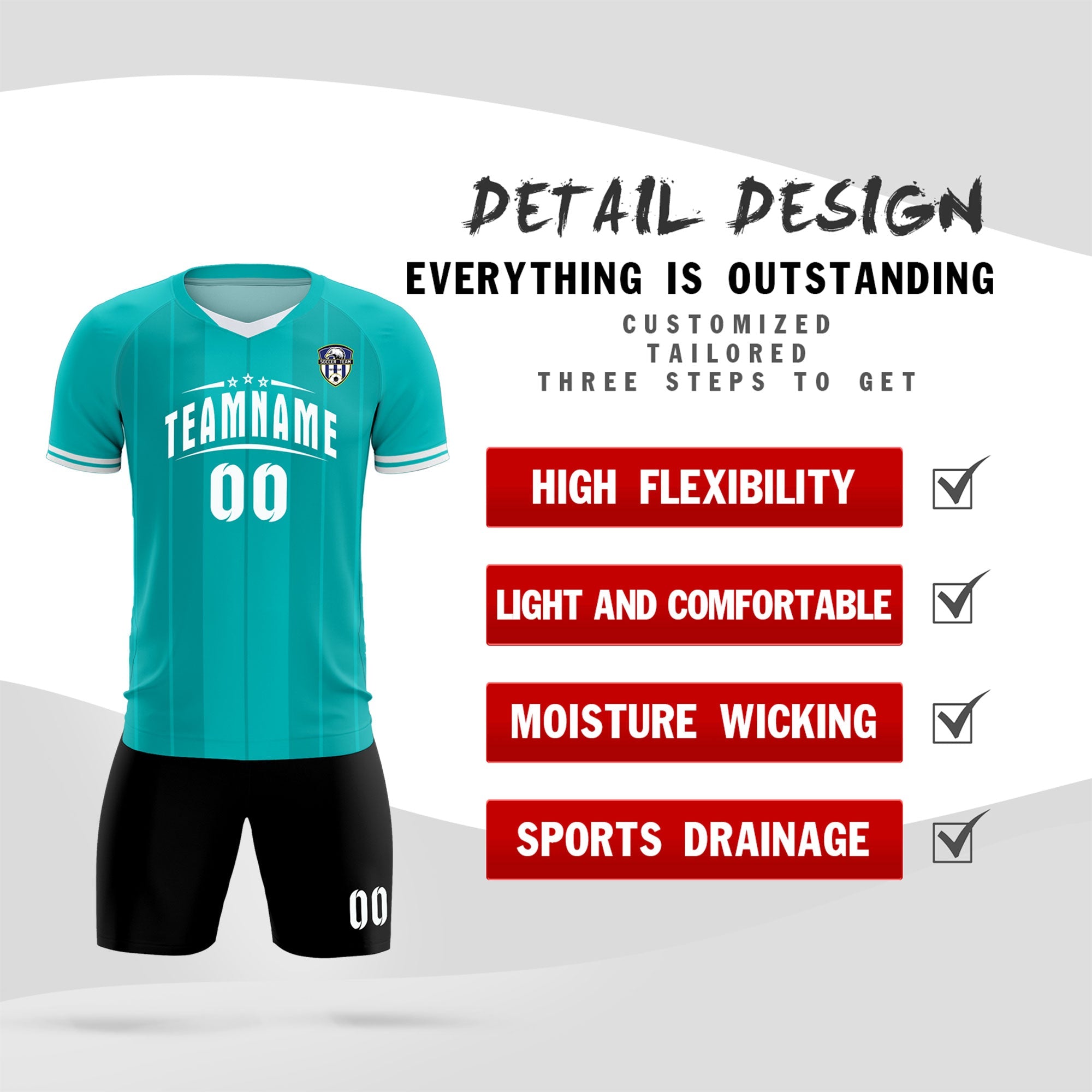 Custom Green Classic Striped Personalized Football Kit Jersey