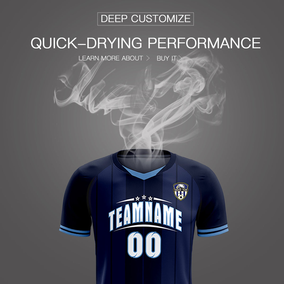 Custom Navy Classic Striped Personalized Football Kit Jersey