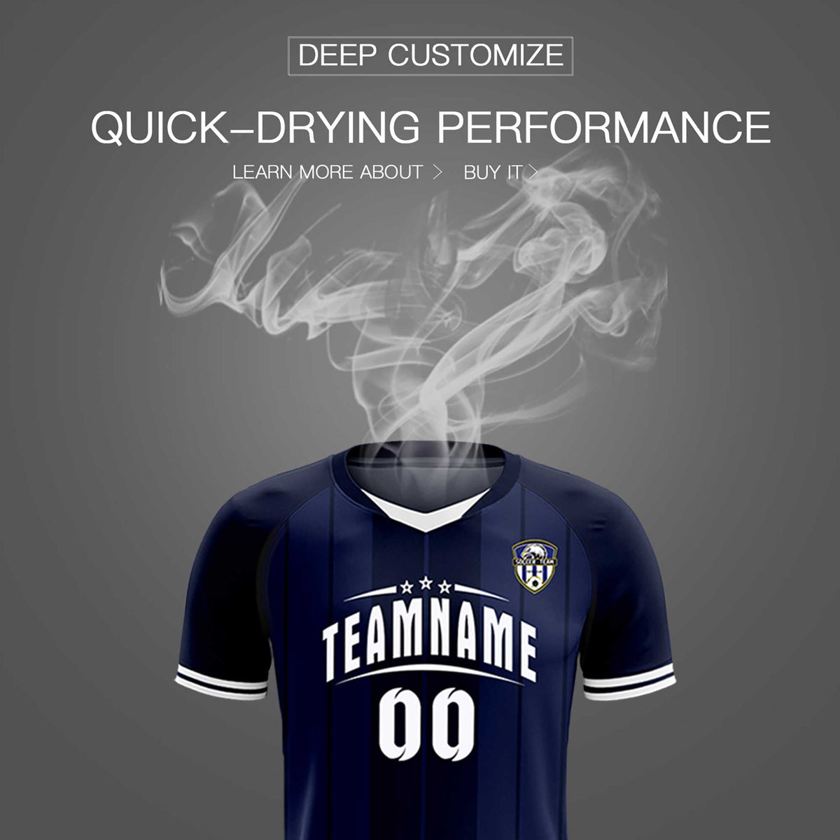 Custom Navy Classic Striped Personalized Football Kit Jersey