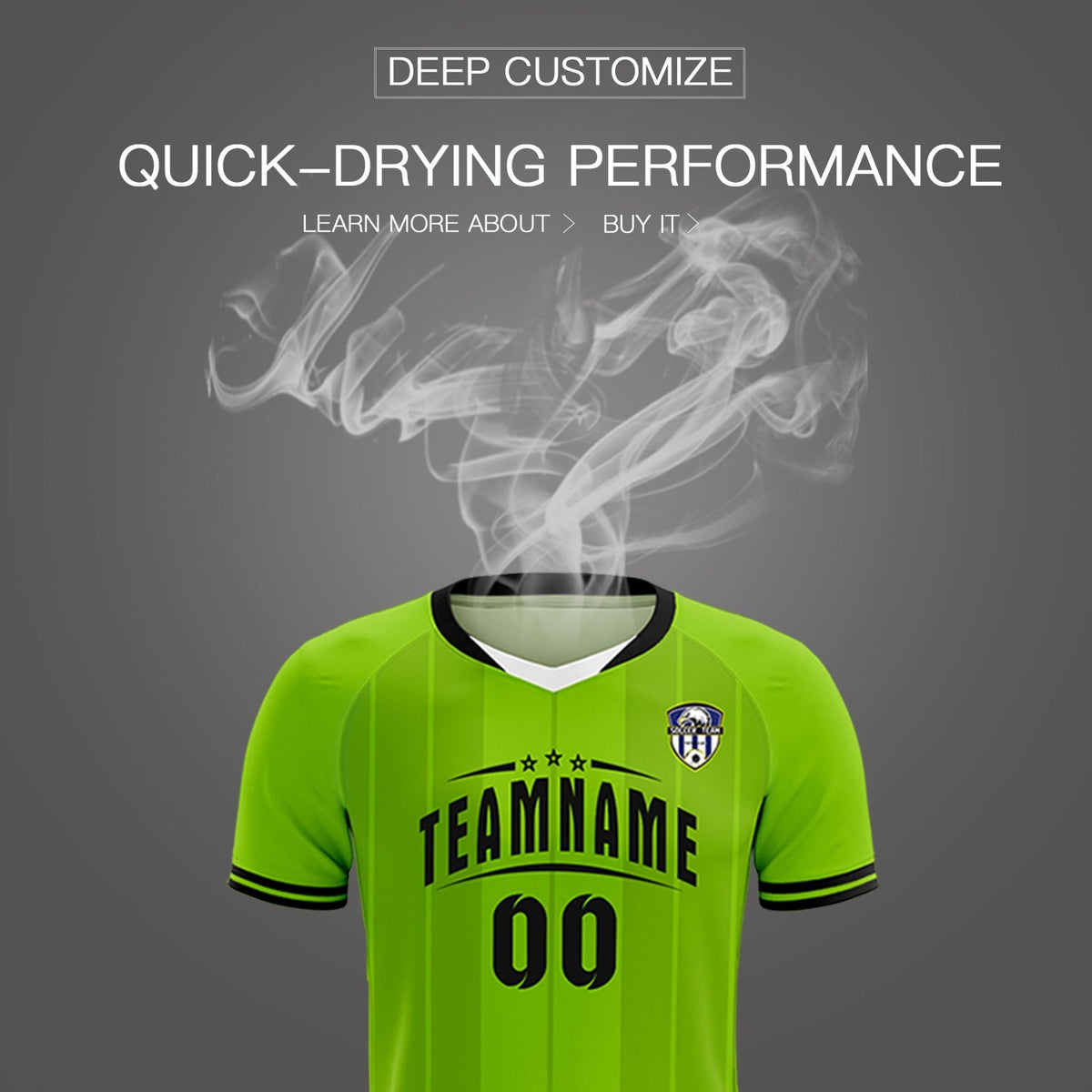 Custom Neon Green Classic Striped Personalized Football Kit Jersey
