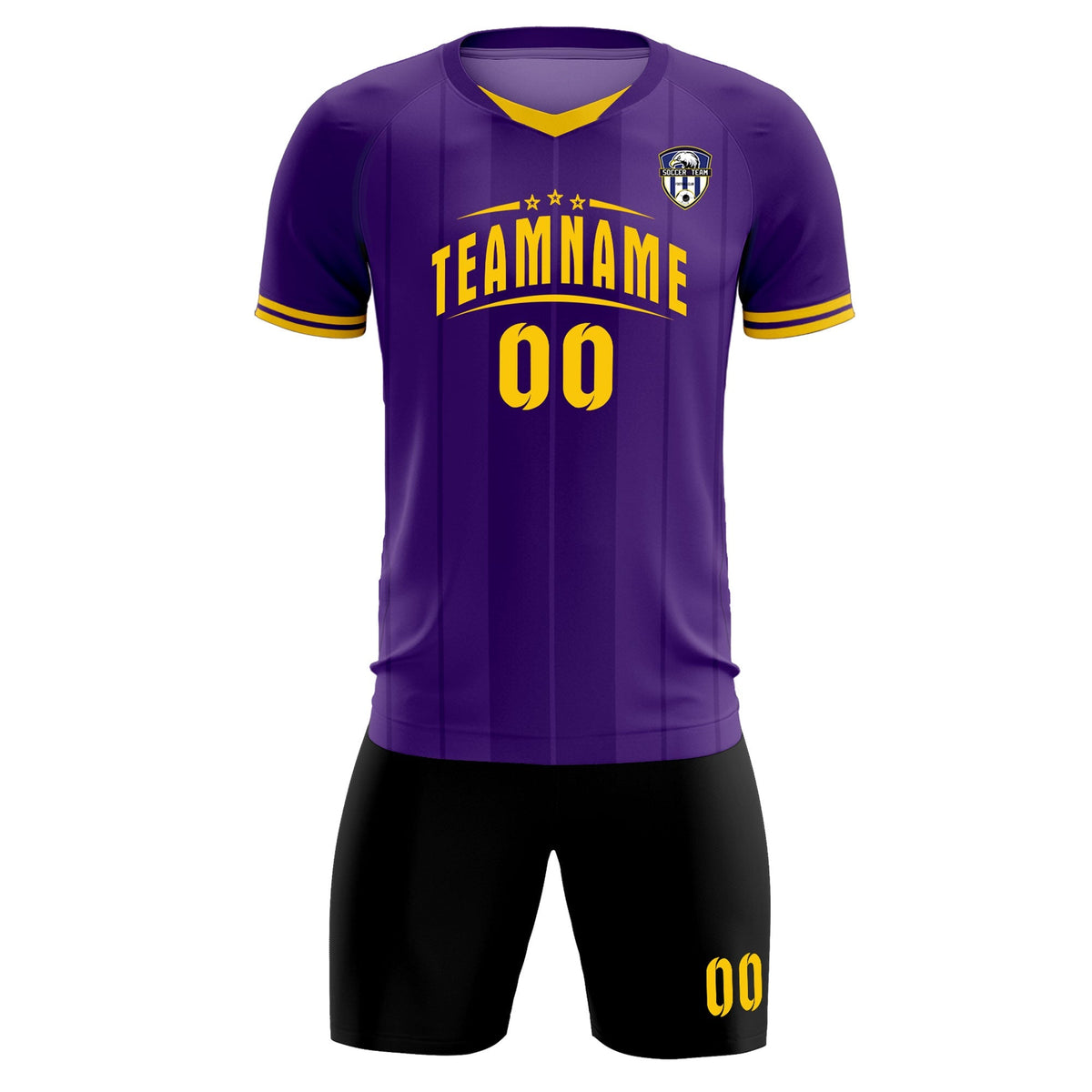 Custom Purple Classic Striped Personalized Football Kit Jersey
