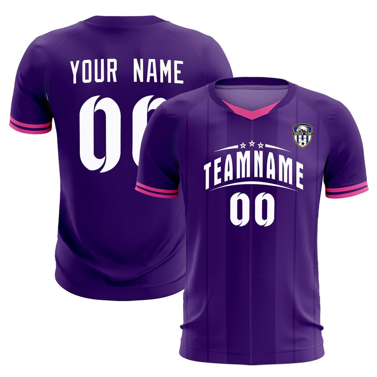 Custom Purple Classic Striped Personalized Football Kit Jersey