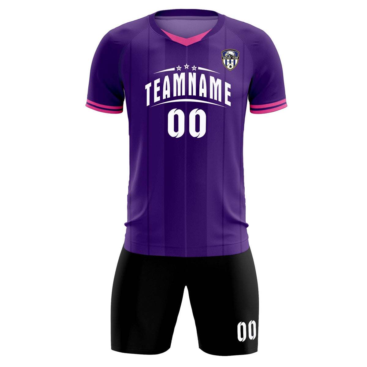 Custom Purple Classic Striped Personalized Football Kit Jersey