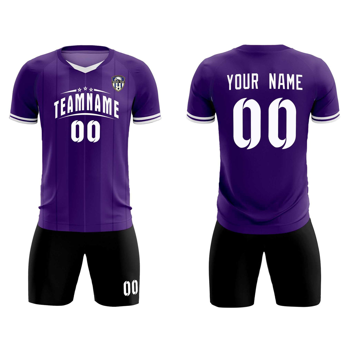 Custom Purple Classic Striped Personalized Football Kit Jersey