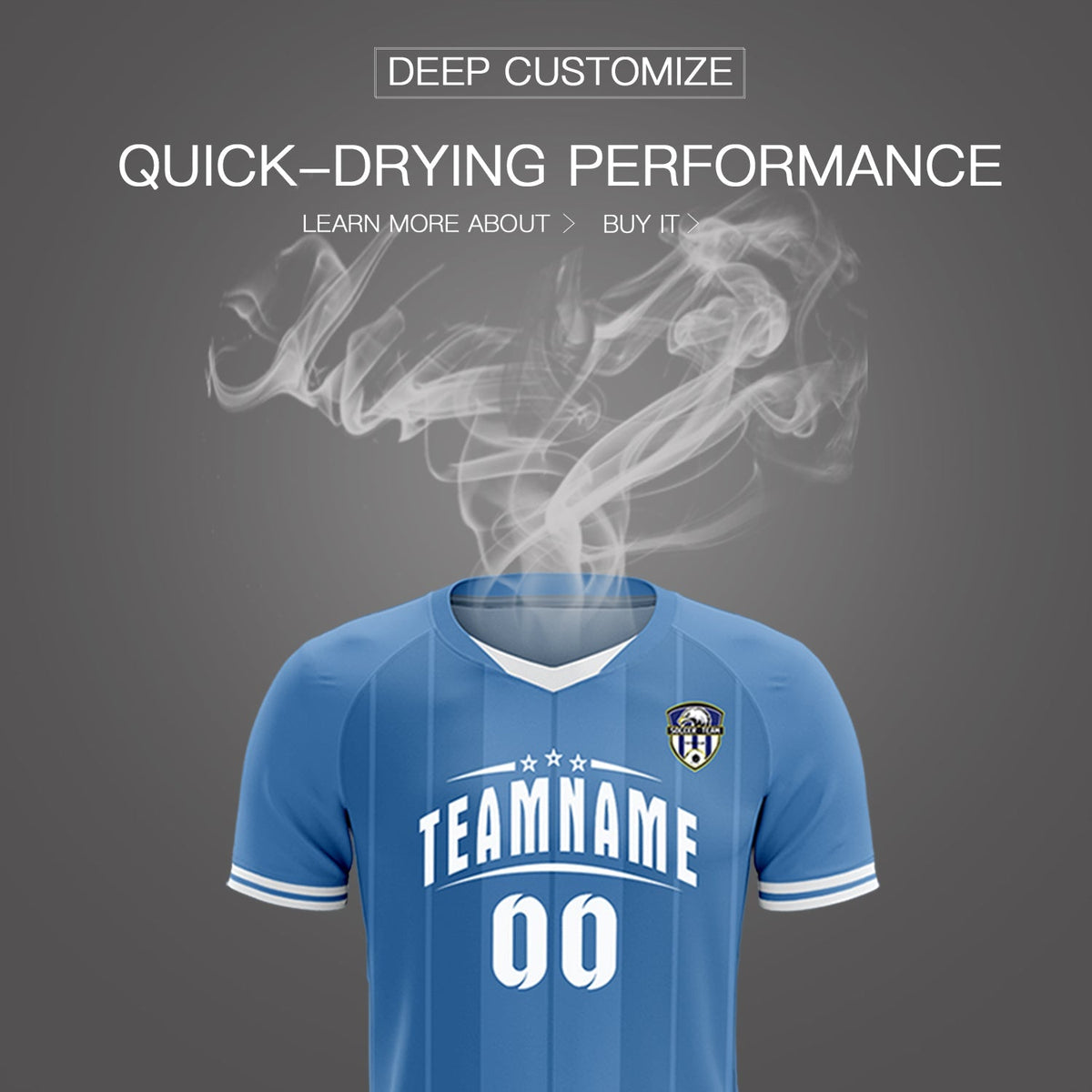 Custom Light Blue Classic Striped Personalized Football Kit Jersey