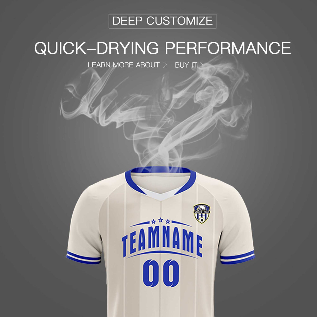 Custom Cream Classic Striped Personalized Football Kit Jersey