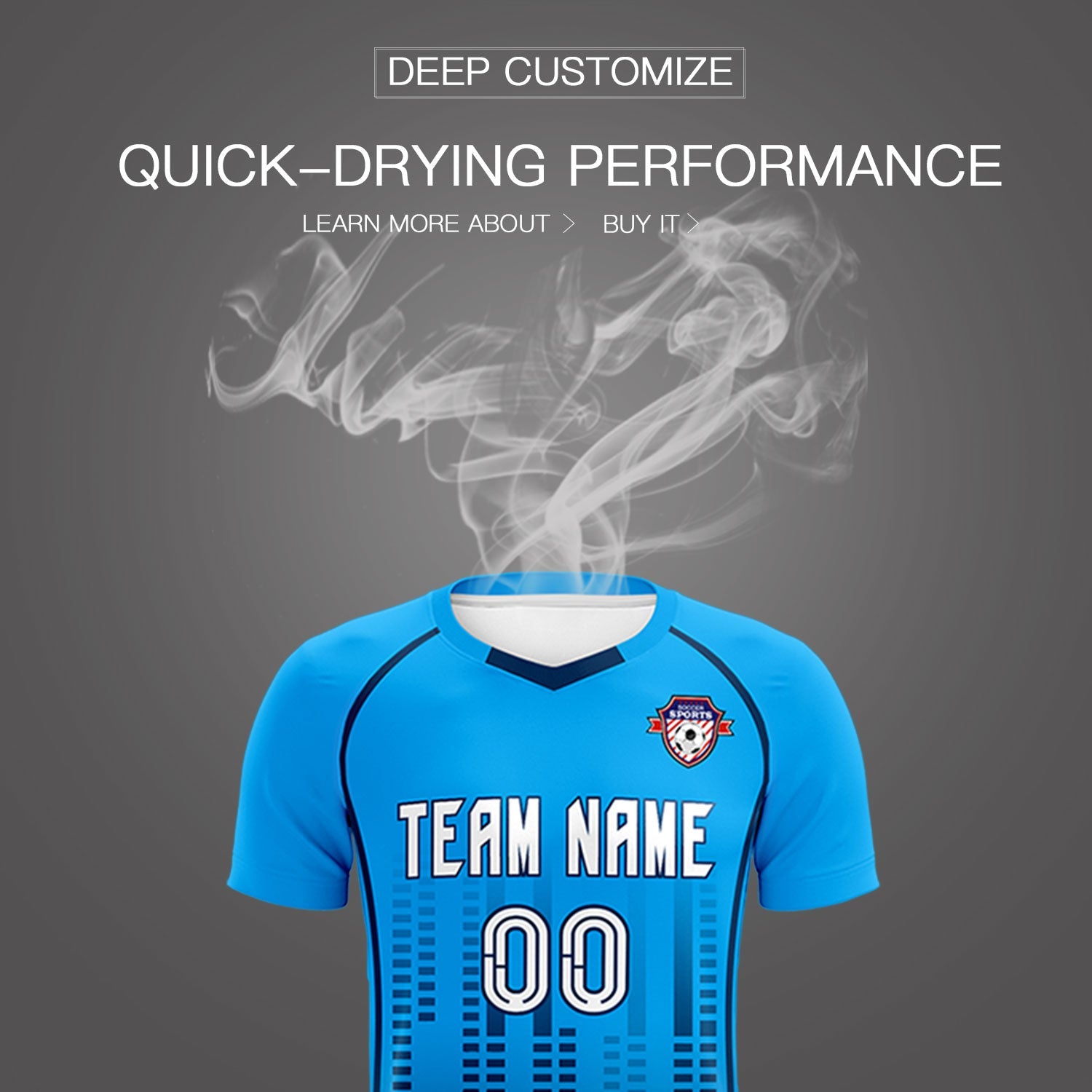 Custom Powder blue Navy Printing Outdoor Tracksuit Football Sets | KXKSHOP