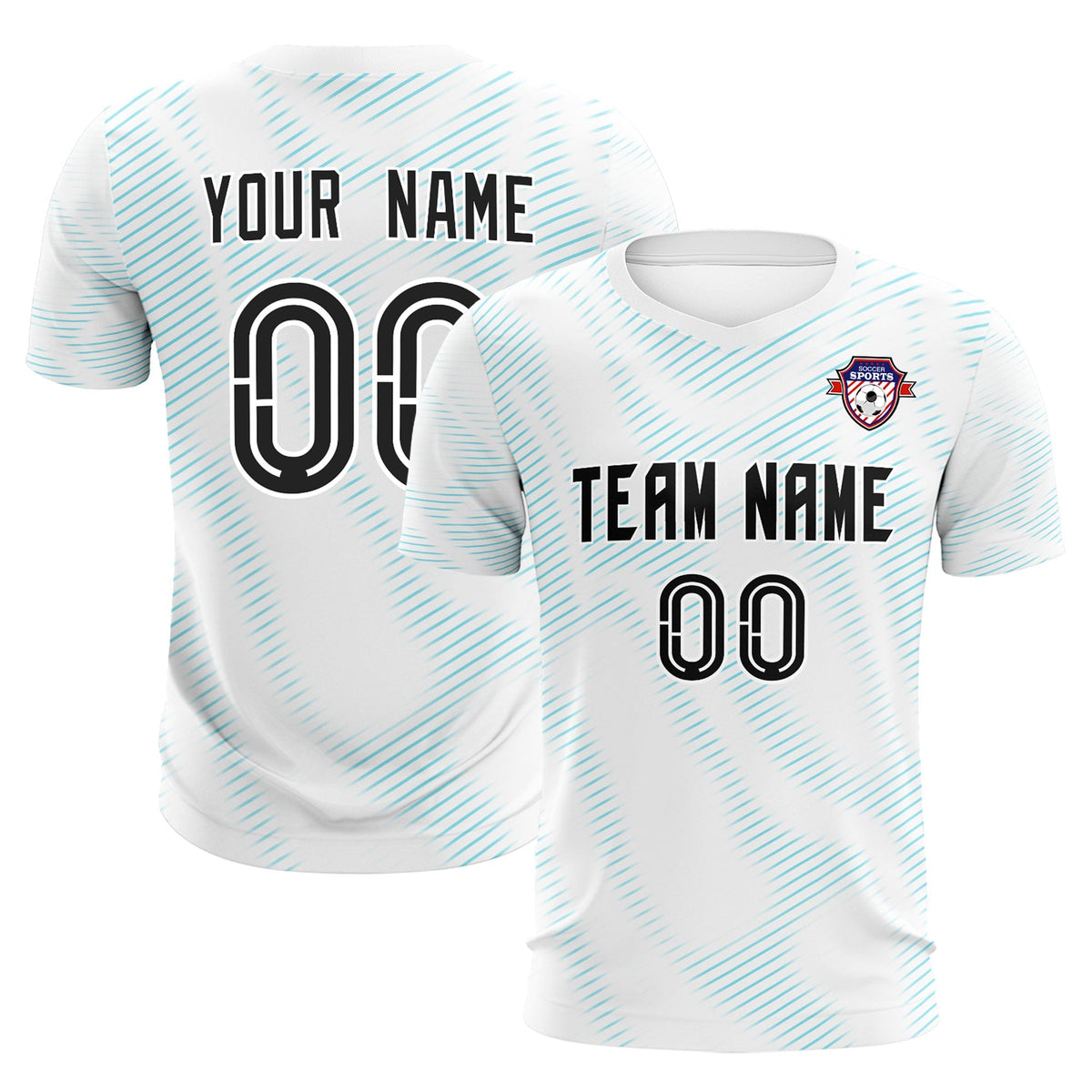 Custom White Sky Blue Training Uniform For Men Football Sets Jersey