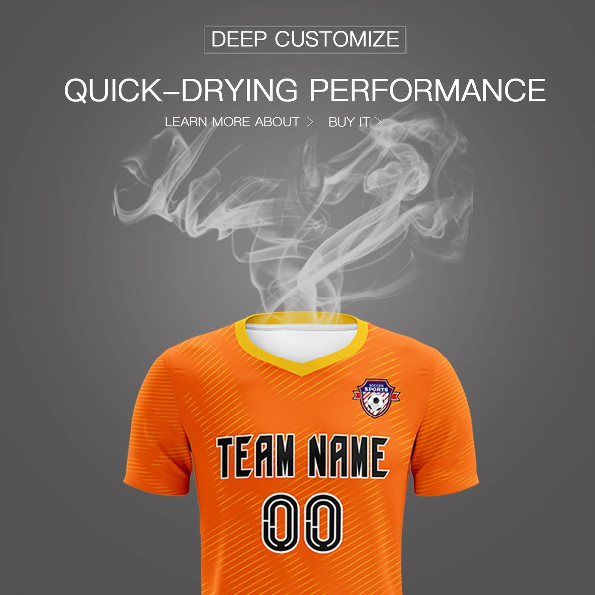 Custom Orange Gold Training Uniform For Men Football Sets Jersey