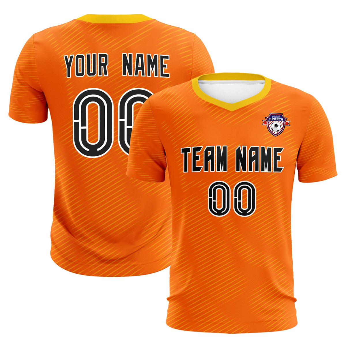Custom Orange Gold Training Uniform For Men Football Sets Jersey