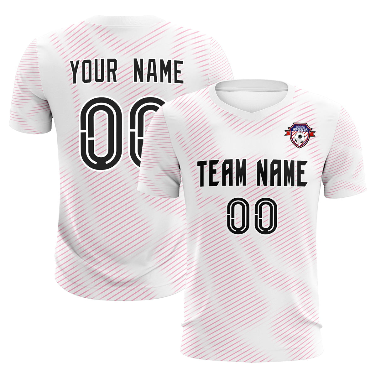 Custom White Pink Training Uniform For Men Football Sets Jersey