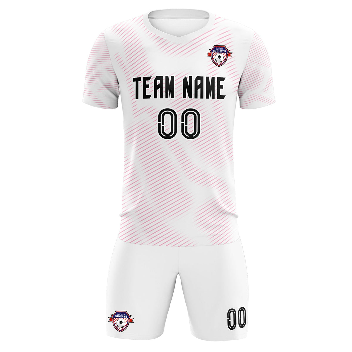 Custom White Pink Training Uniform For Men Football Sets Jersey