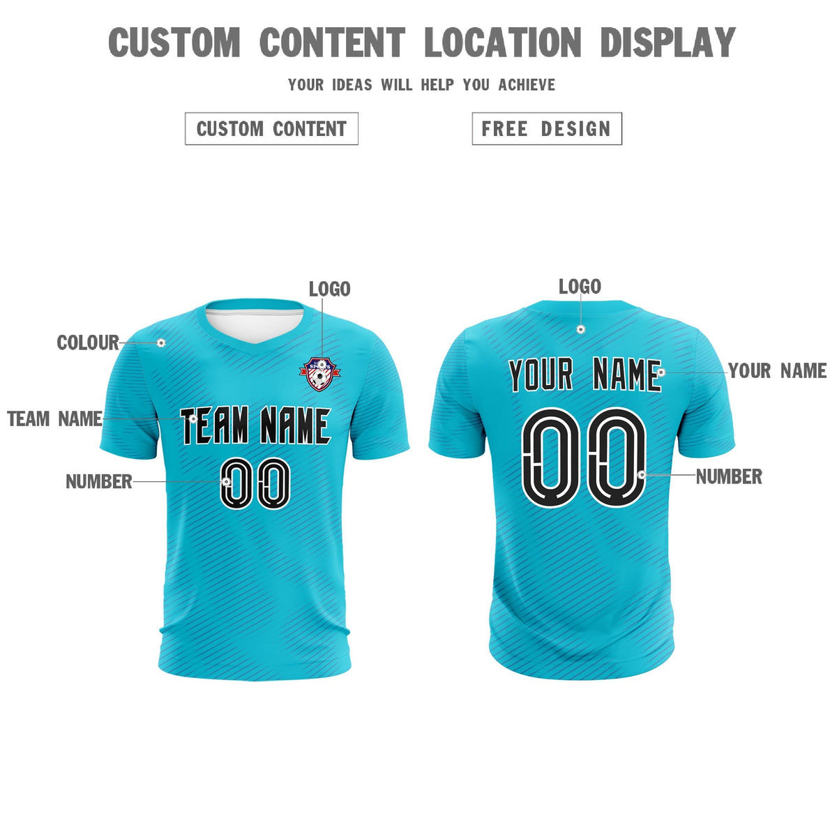 Custom Sky Blue Royal Training Uniform For Men Football Sets Jersey