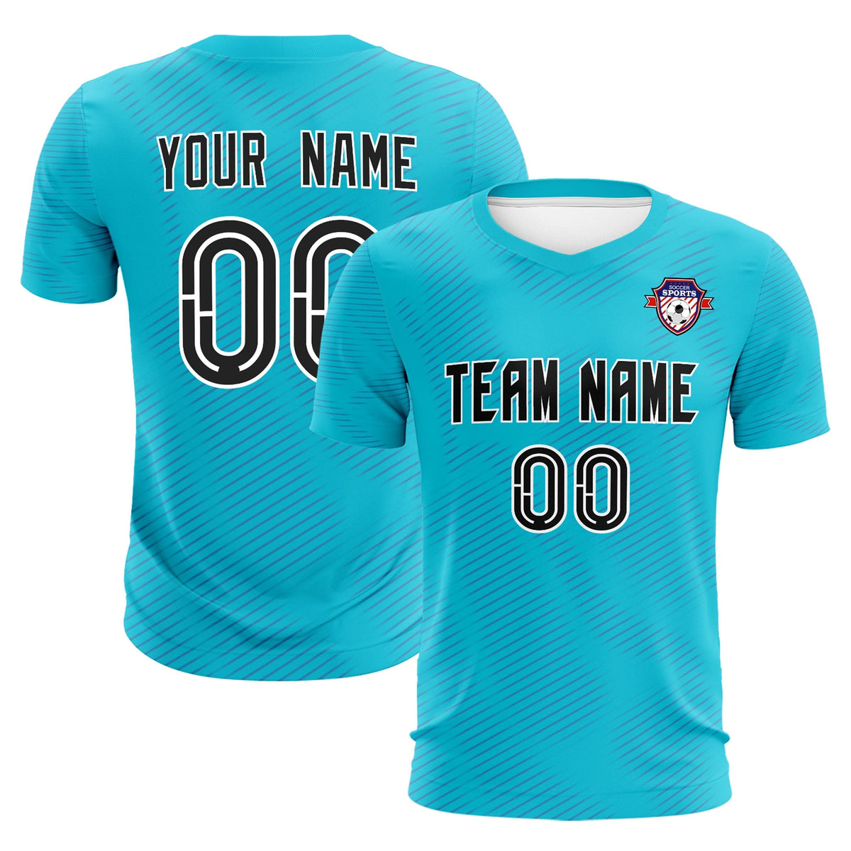 Custom Sky Blue Royal Training Uniform For Men Football Sets Jersey