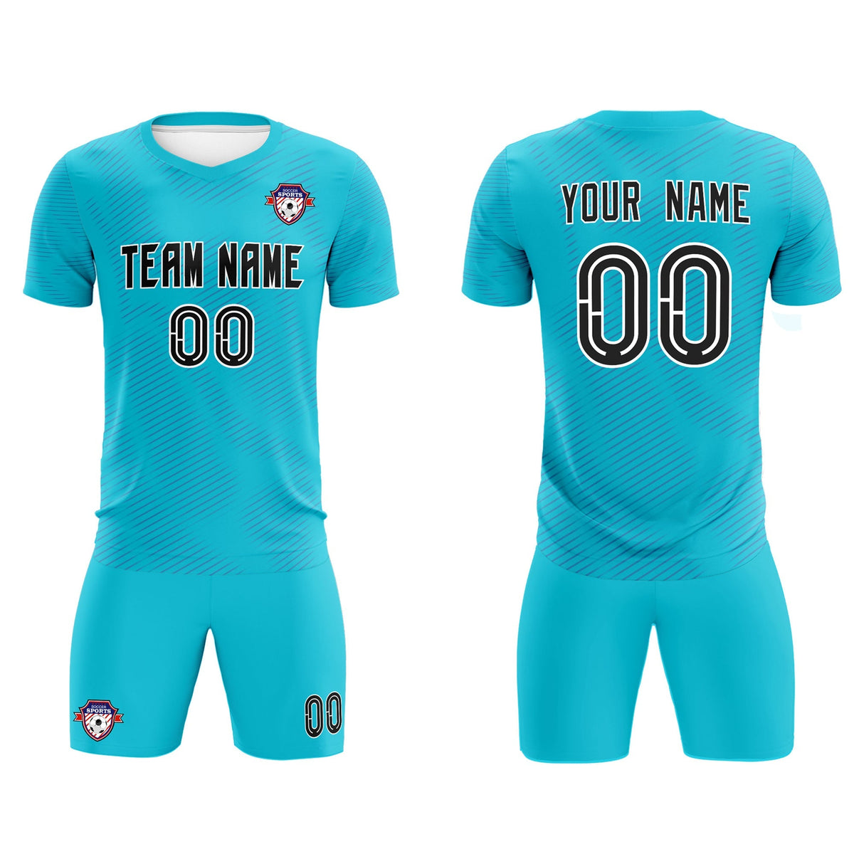 Custom Sky Blue Royal Training Uniform For Men Football Sets Jersey