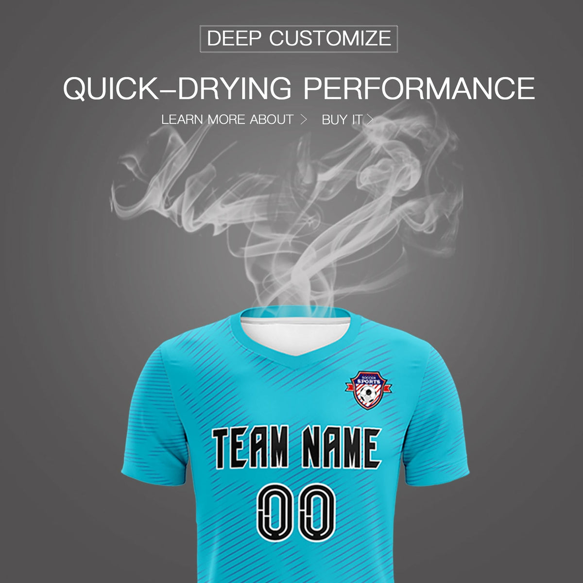 Custom Sky Blue Royal Training Uniform For Men Football Sets Jersey