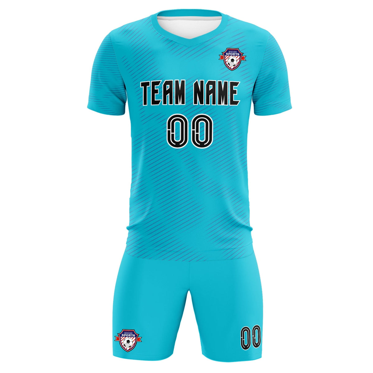 Custom Sky Blue Royal Training Uniform For Men Football Sets Jersey