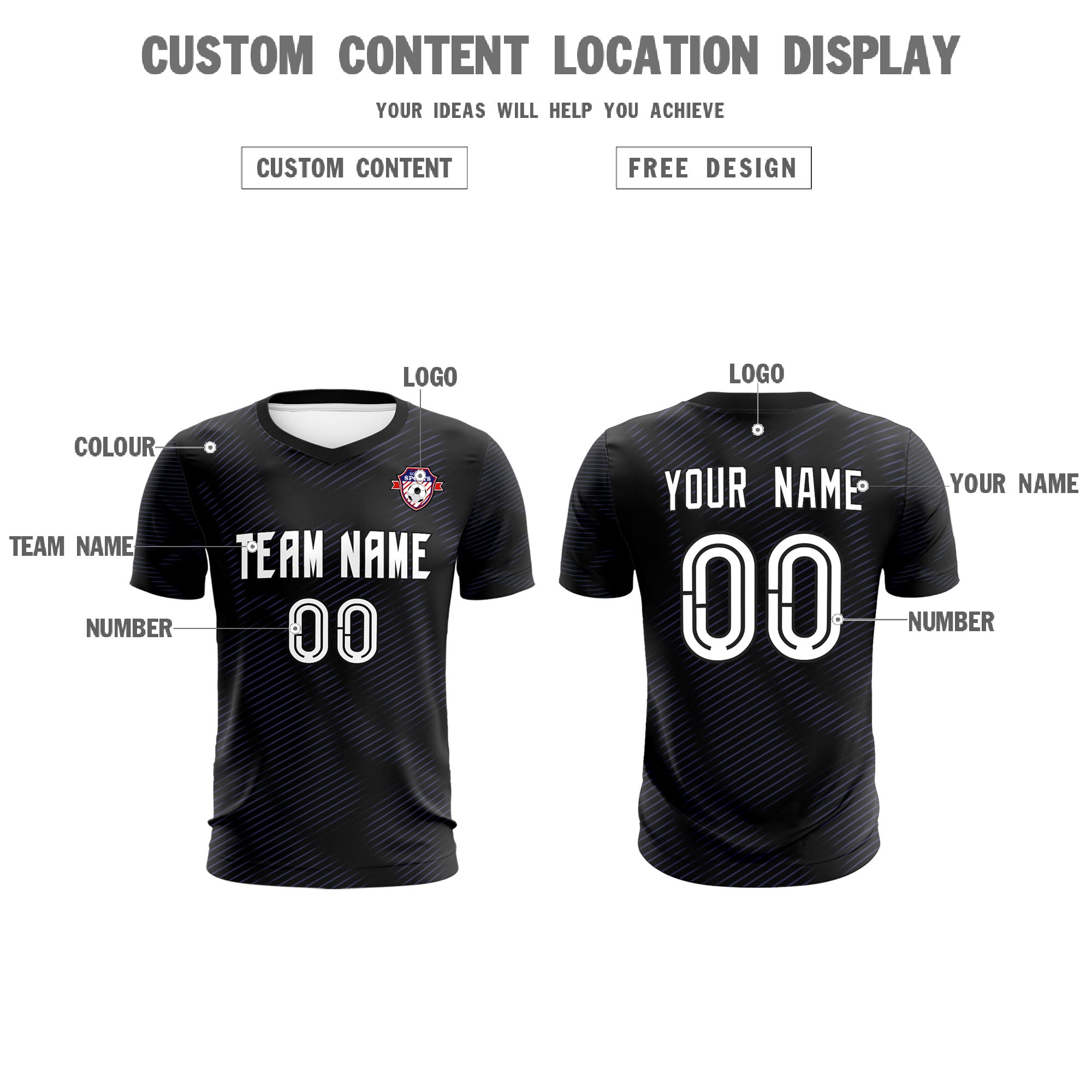 Custom Black Purple Training Uniform For Men Football Sets Jersey