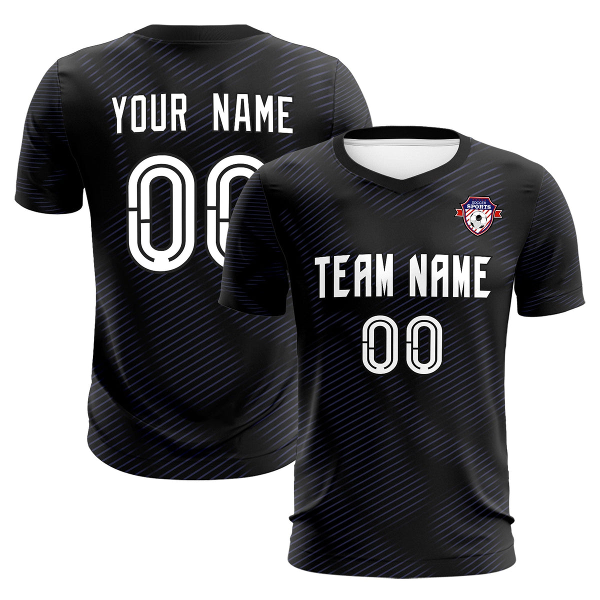 Custom Black Purple Training Uniform For Men Football Sets Jersey