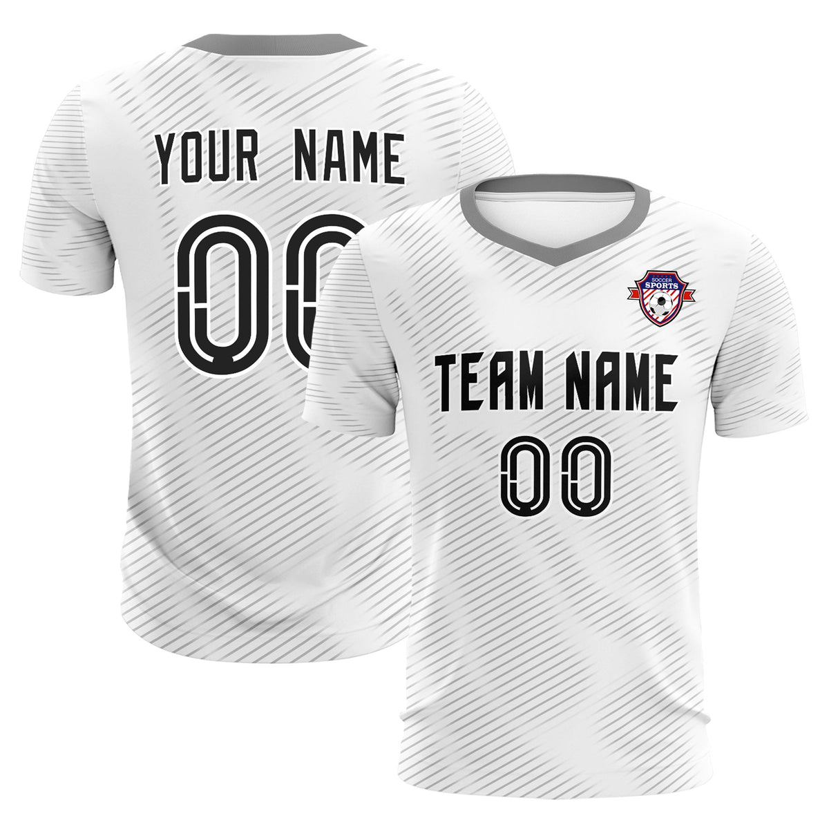 Custom White Gray Training Uniform For Men Football Sets Jersey
