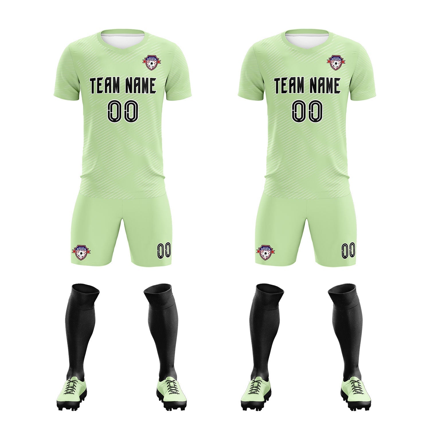 Custom Green White Training Uniform For Men Football Sets Jersey